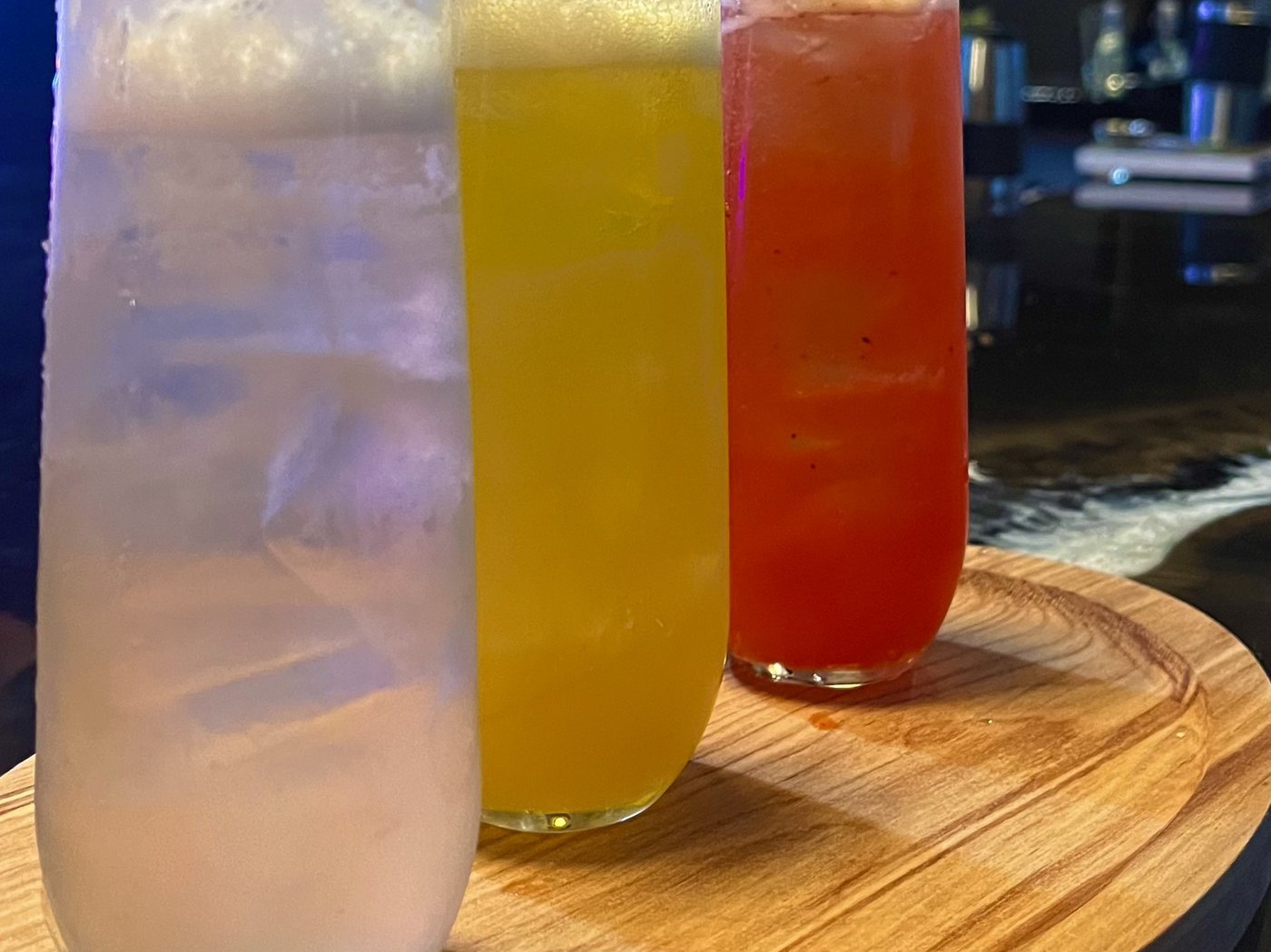 A margarita flight served at Melting Borders Kitchen & Sips